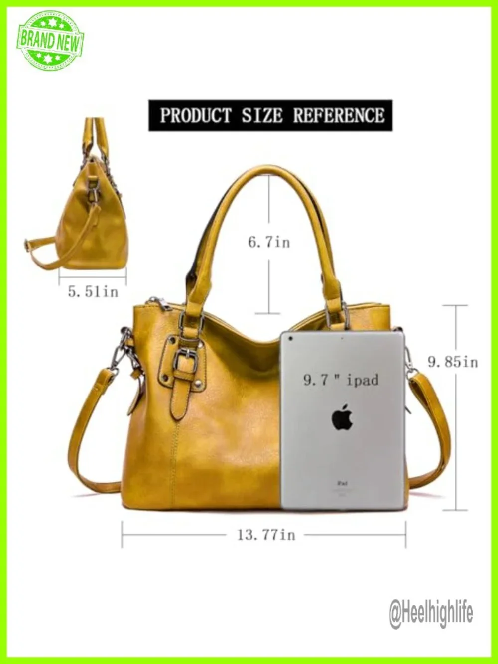 Large Vegan Leather Hobo Tote with Adjustable Strap